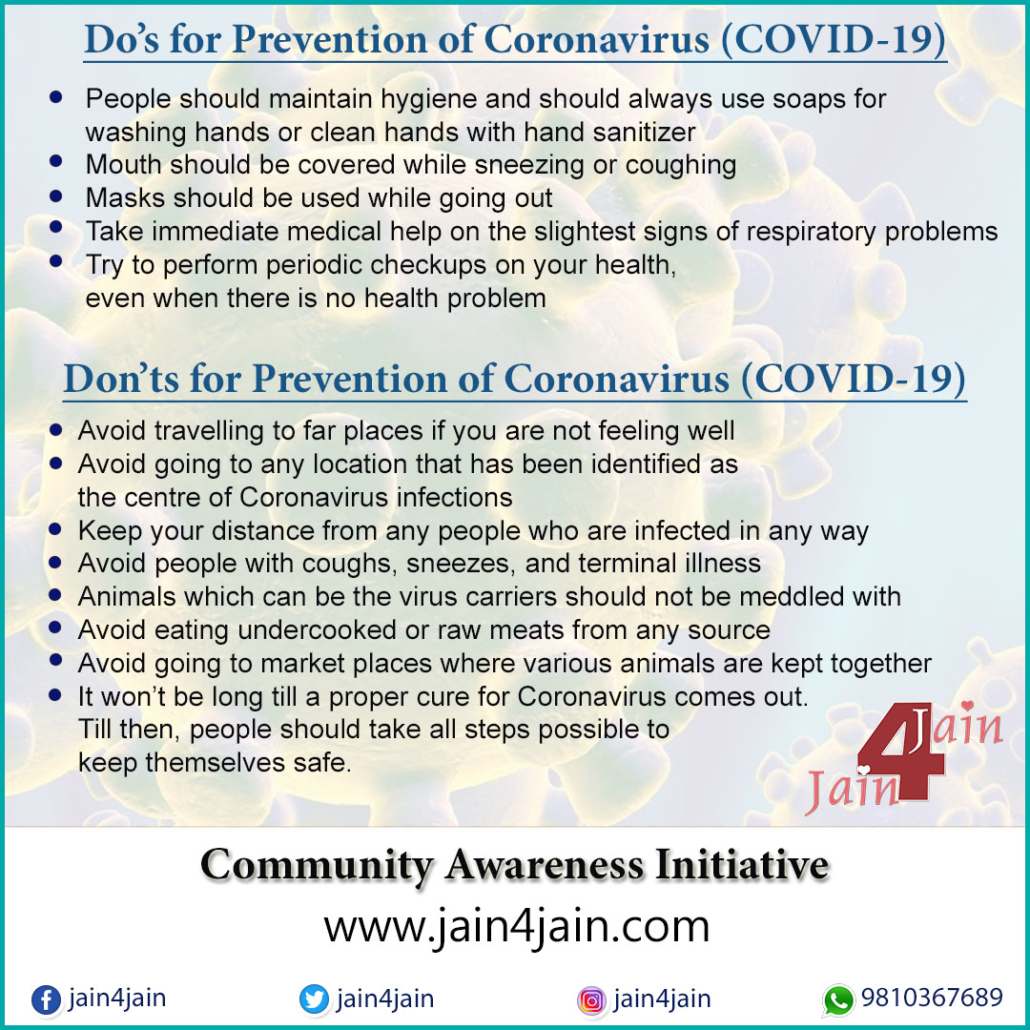 do's and don'ts for coronavirus